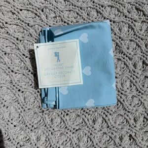 Pottery Barn Kids Light Blue Heart Decorative BOLSTER PILLOW Sham